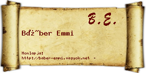 Báber Emmi névjegykártya